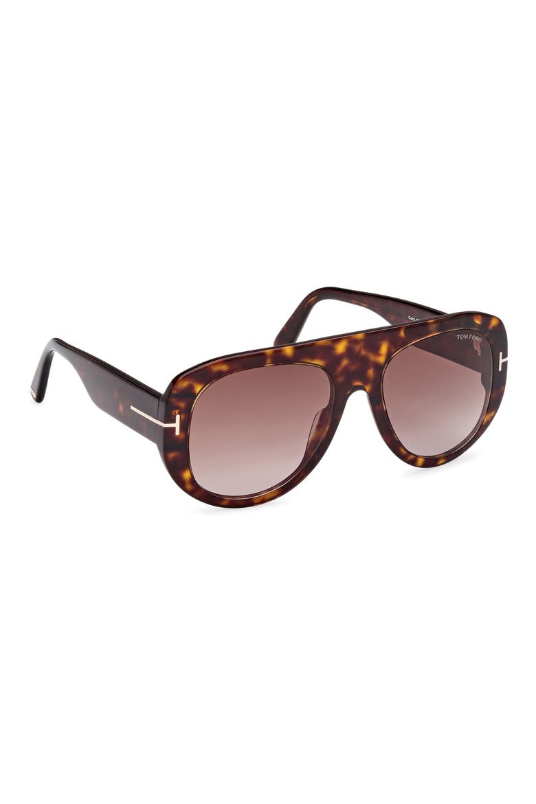 Cecil 55mm Pilot Sunglasses, Alternate, color, SHINY DARK HAVANA / BORDEAUX