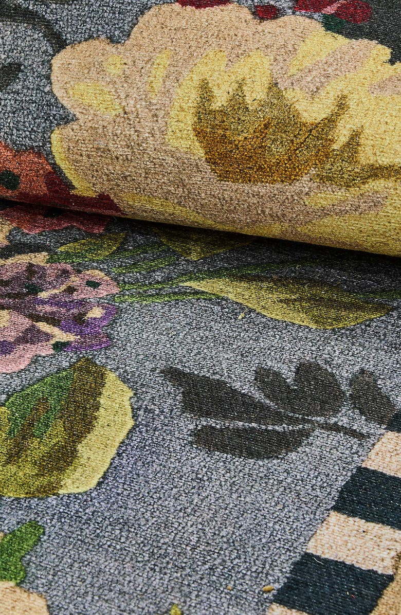 MACKENZIE CHILDS Tudor Rose Washable Rug, Alternate, color, Multi Blue