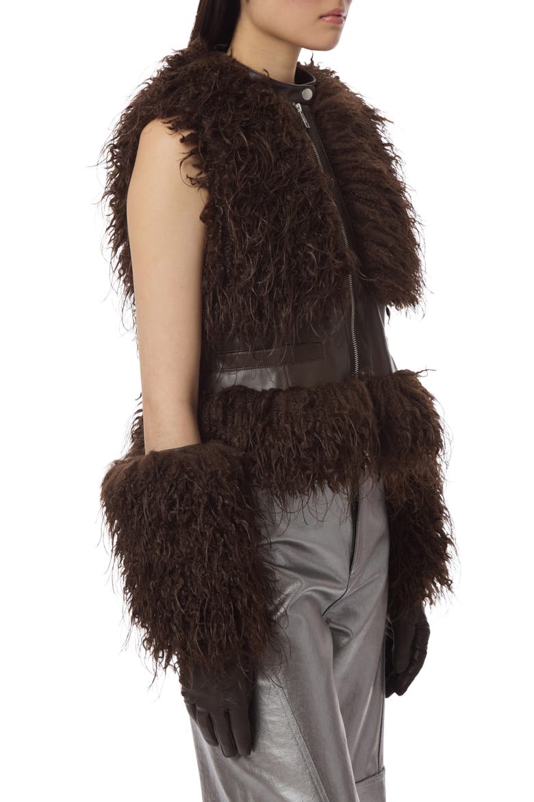 Robi Faux Fur Cuff Gloves, Alternate, color, DEEP BROWN/ DEEP BROWN