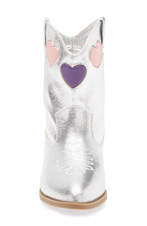 Tucker + Tate Kids' Clarra Heart Western Boot In Silver