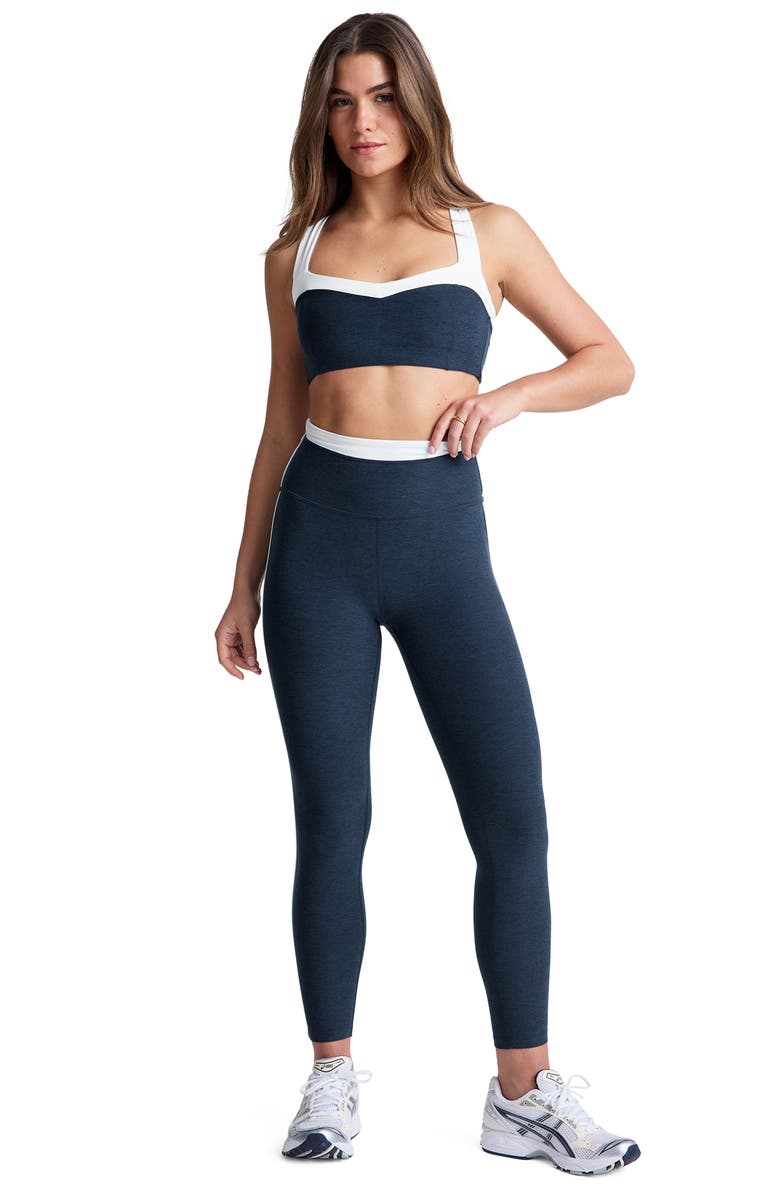 Beyond Yoga Trophy Spacedye High Waist Leggings, Alternate, color, Nocturnal Navy/ Cloud White