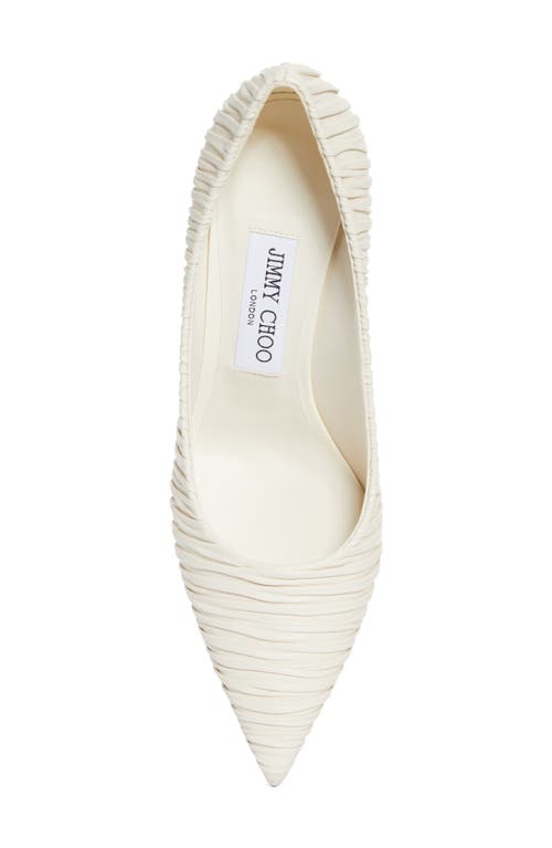 Jimmy Choo Love Ruched Pointed Toe Pump In Latte