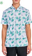 CON.STRUCT Regular Fit Cheetah Leaf Print Recycled Performance Golf Button-Down Shirt