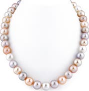 The Pearl Source 10.5-11.5mm Freshwater Multicolor Pearl Necklace - Premier AAAA Quality