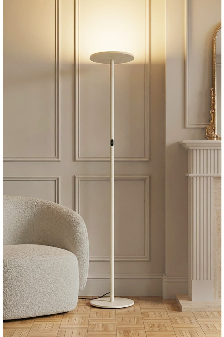 Sky 65" Modern LED Torchiere Floor Lamp with Adjustable Shade, Alternate, color, Cream