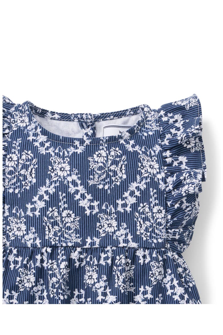 Kids' Ruffled Twill Romper, Alternate, color, NAVY