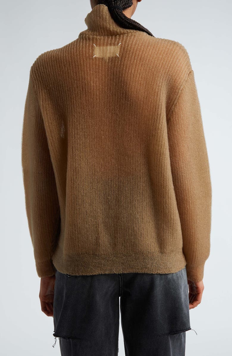 Maison Margiela Translucent Quarter Zip Sweater, Alternate, color, 