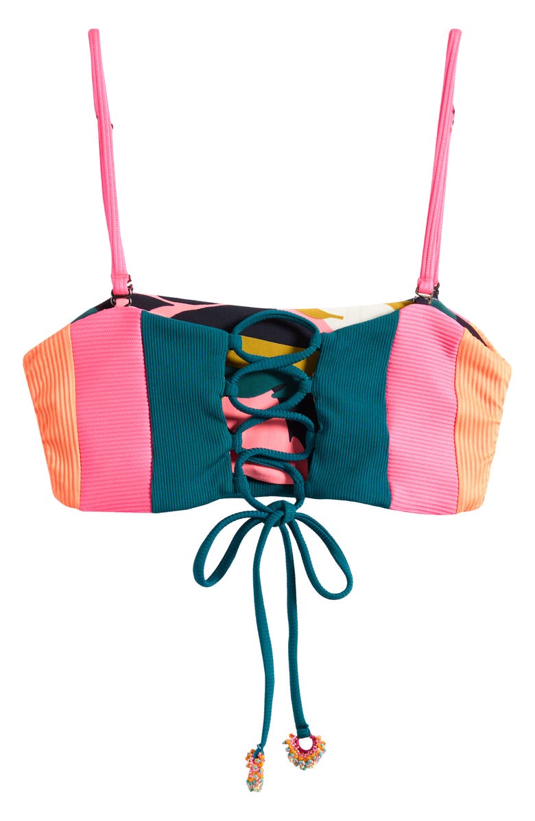 Maaji Verdant Breeze Nomad Multifit Reversible Bikini Top, Alternate, color, Teal Green