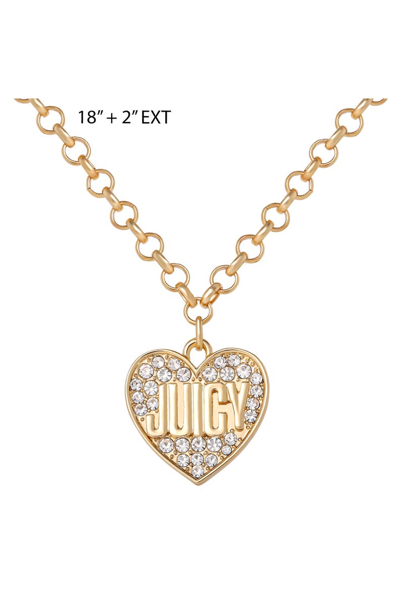 Heart Script Logo Necklace, Alternate, color, Gold Tone
