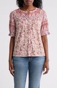 Lucky Brand Patterned Button-Up T-Shirt