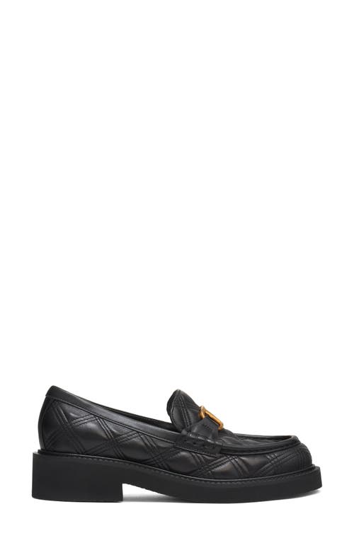 Valentino Black Leather Loafers In Black