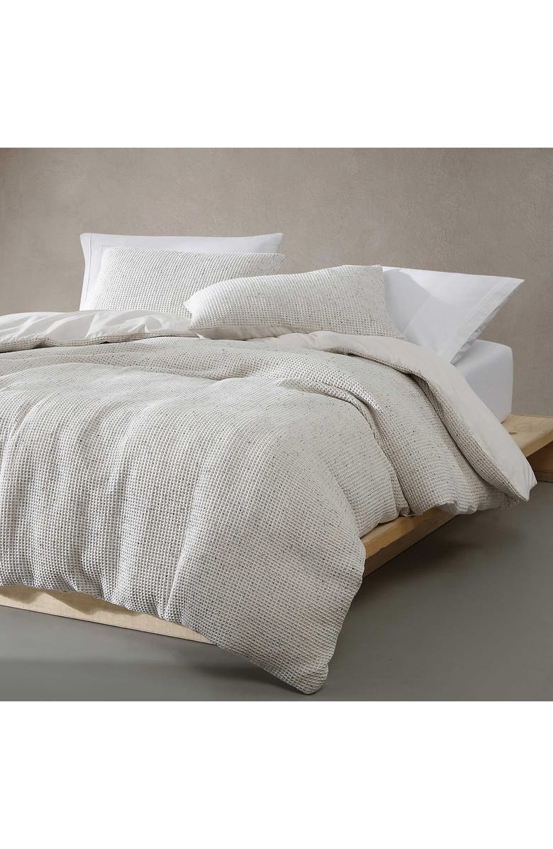 Calvin Klein Speckled Waffle Duvet Cover & Shams Set, Alternate, color, Off White
