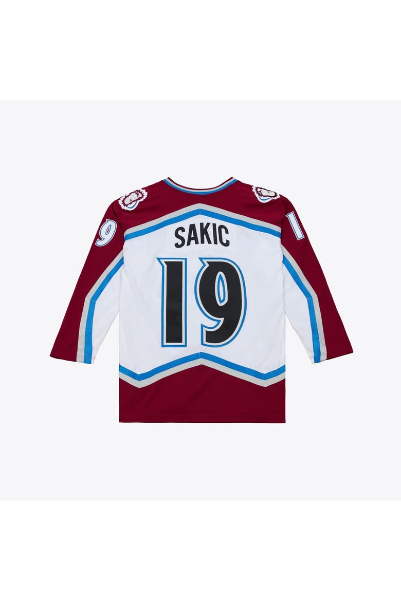 Men's Mitchell & Ness Joe Sakic White Colorado Avalanche 1995 Power Play Jersey, Alternate, color, White