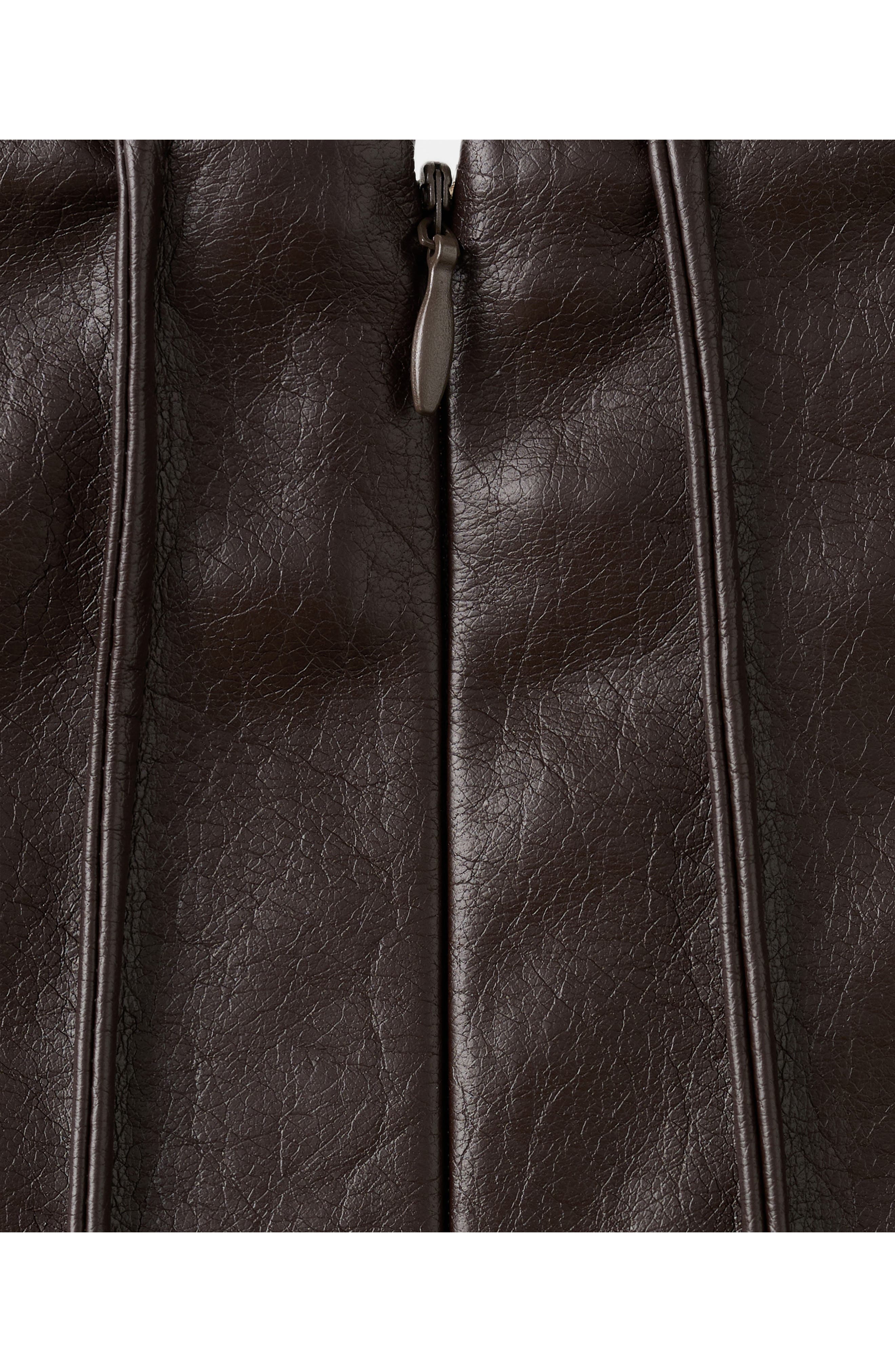 Dalia Pleated Faux Leather Midi Skirt - image 2