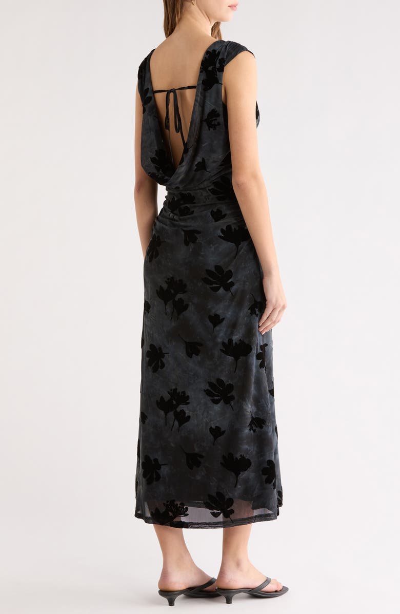 ASTR the Label Tionne Burnout Midi Dress, Alternate, color, Teal Black