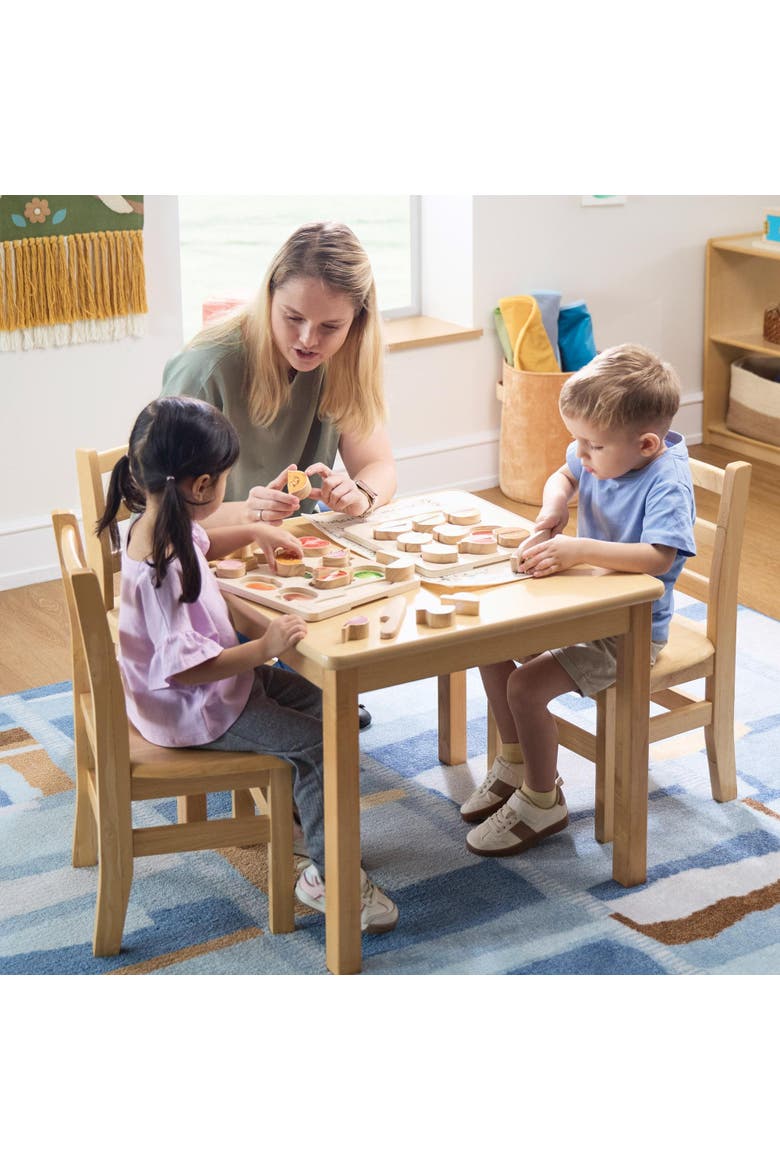 Wooden Slice & Match Vegetable Puzzle, Alternate, color, Beige