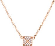 Pre-Owned Hermes Clou d'H Pendant Necklace 18K Rose Gold with Diamonds Small