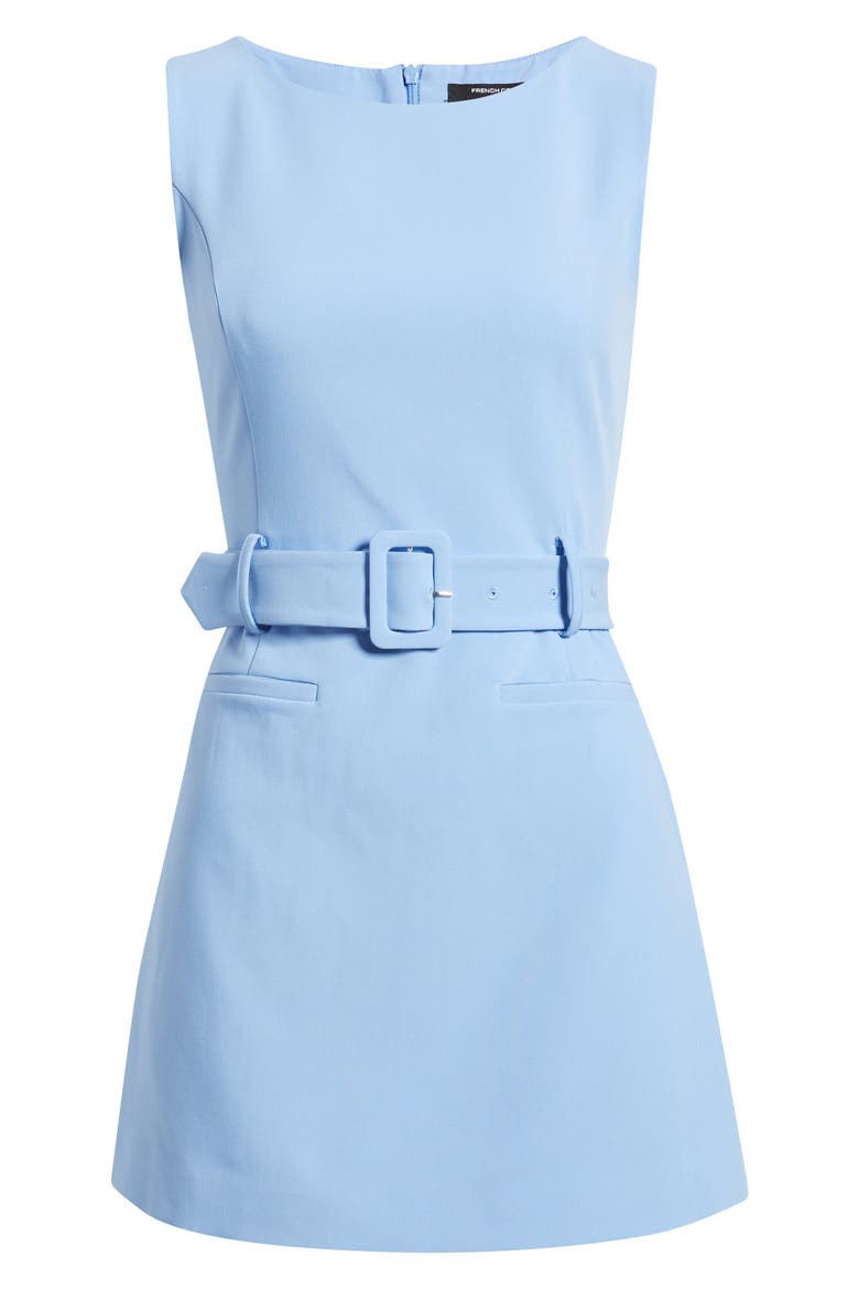 Azra Belted Sleeveless Twill Minidress, Alternate, color, BLUE HYDRANGEA