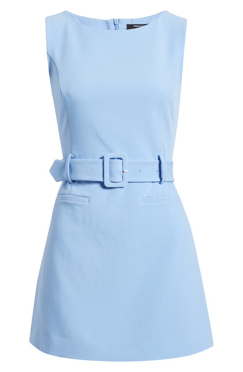 French Connection Azra Belted Sleeveless Twill Minidress, Alternate, color, Blue Hydrangea
