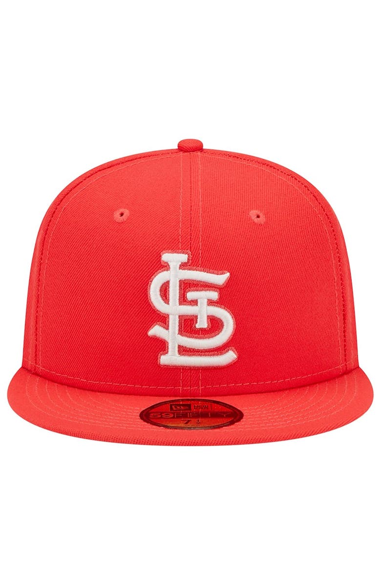 New Era Men's New Era Red St. Louis Cardinals Lava Highlighter Logo 59FIFTY Fitted Hat, Alternate, color, 