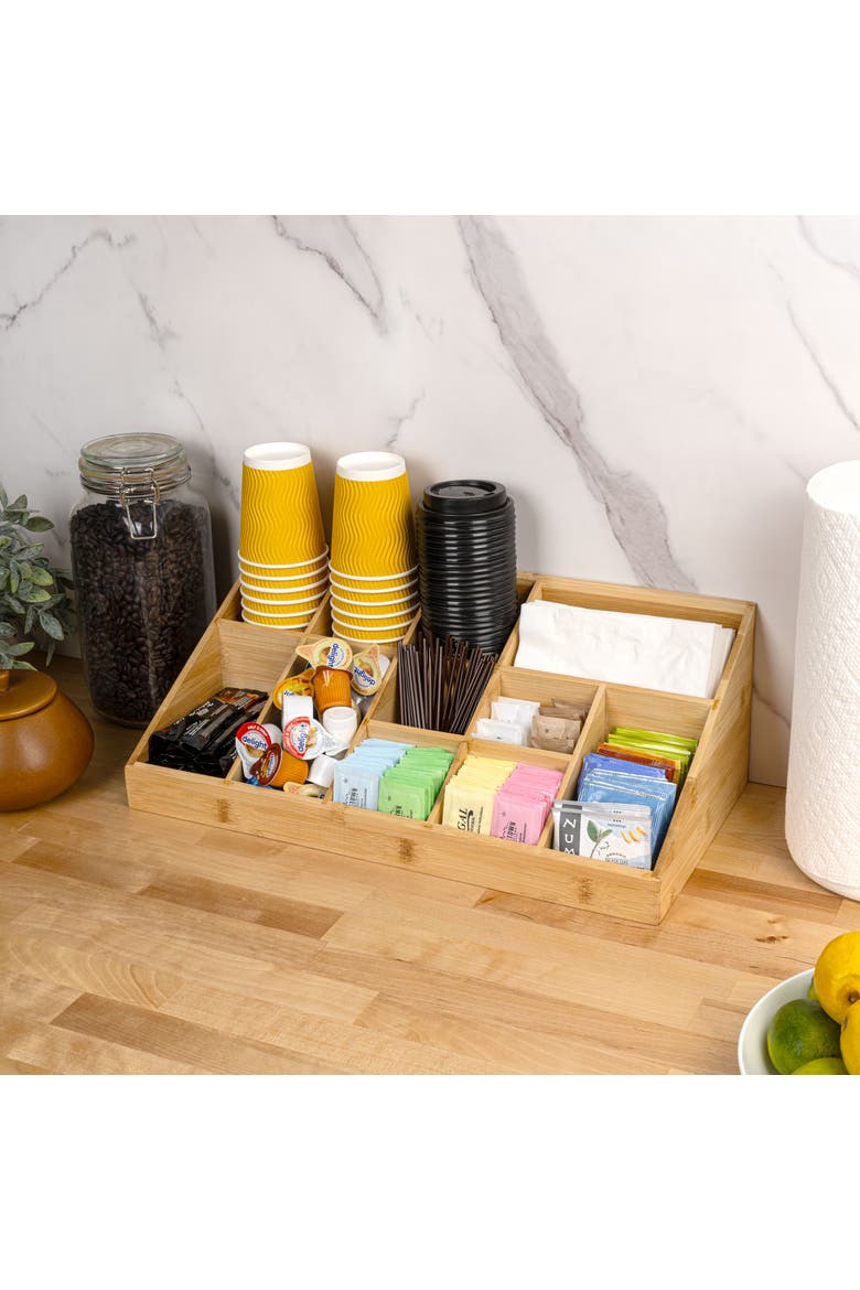 Bambury Minimalist Handcrafted Cup and Condiment Station, Alternate, color, Natural