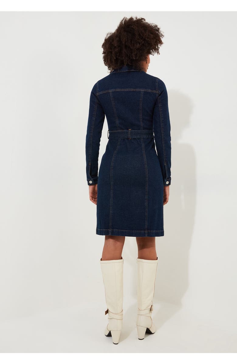 Joe Browns Belted Stretch Denim Dress, Alternate, color, Dark Blue