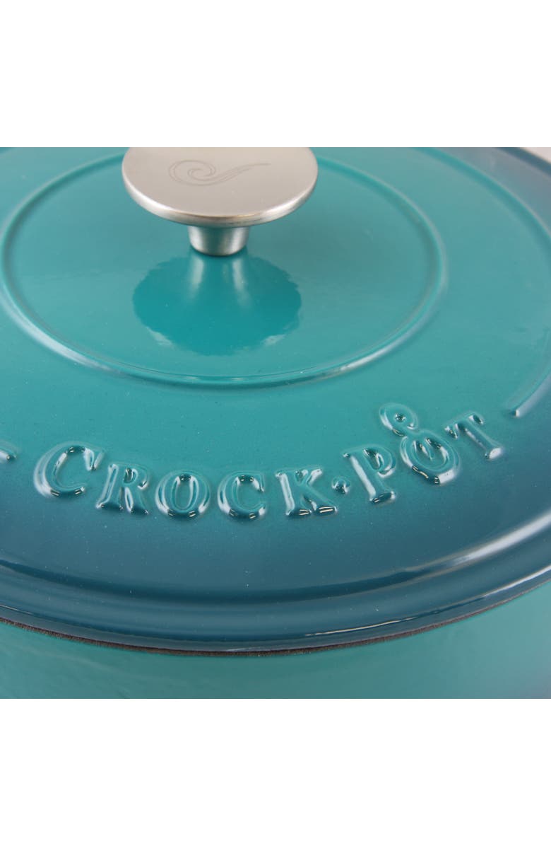 Crock-pot 3.5 Quart Enameled Cast Iron Deep Saute Pan With Self Basting Lid, Alternate, color, Blue