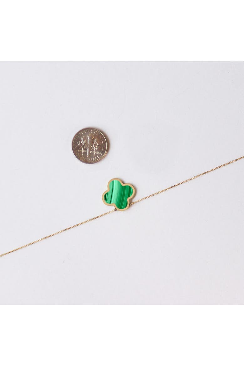 Extra Large Malachite Single Clover Necklace, Alternate, color, Malachite