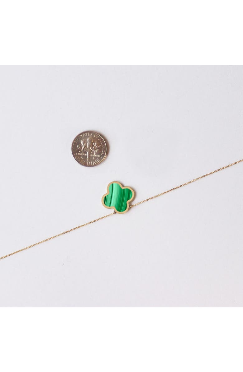 The Lovery Fine Jewelry Extra Large Malachite Single Clover Necklace, Alternate, color, Malachite
