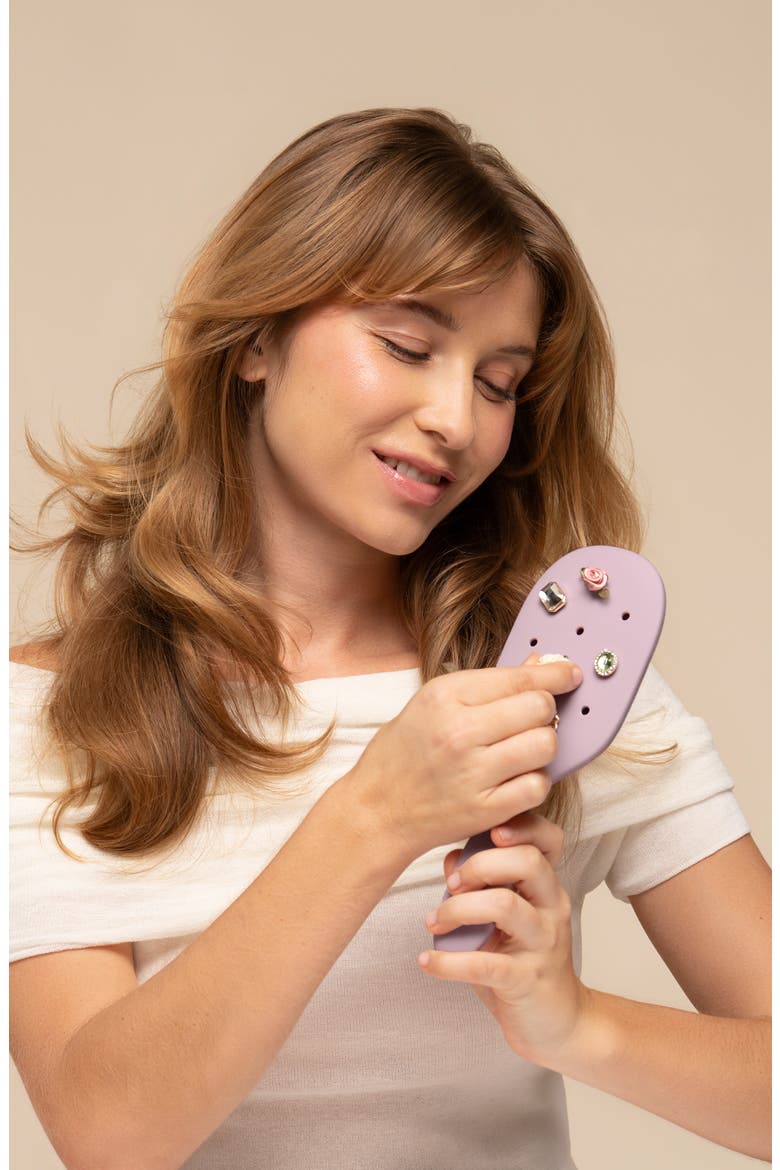 KitschPop™ Paddle Brush & Charm Set, Alternate, color, SOFT VIOLET