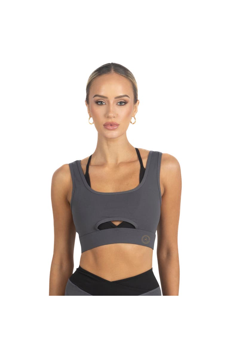 AKALIA Cleo Color Block Activewear Sportsbra, Main, color, Black