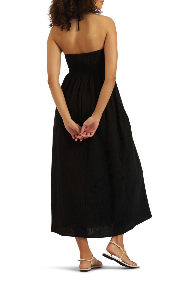 Evie Halter Maternity Maxi Dress, Alternate, color, BLACK