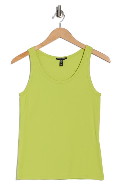 Slim Fit Scoop Neck Stretch Cotton Tank