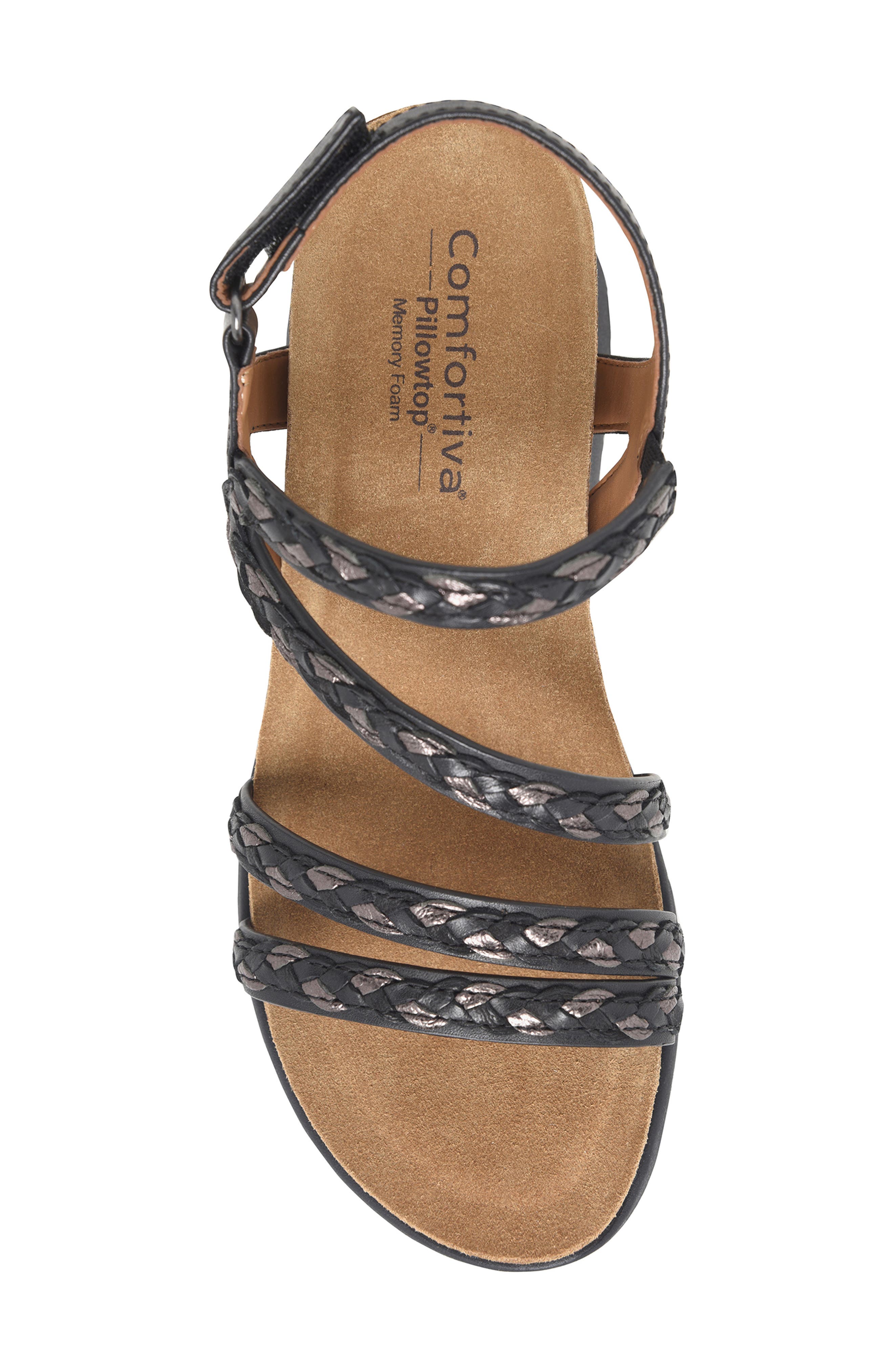 Comfortiva Silvia Wedge Sandal, Alternate, color, Black Multi