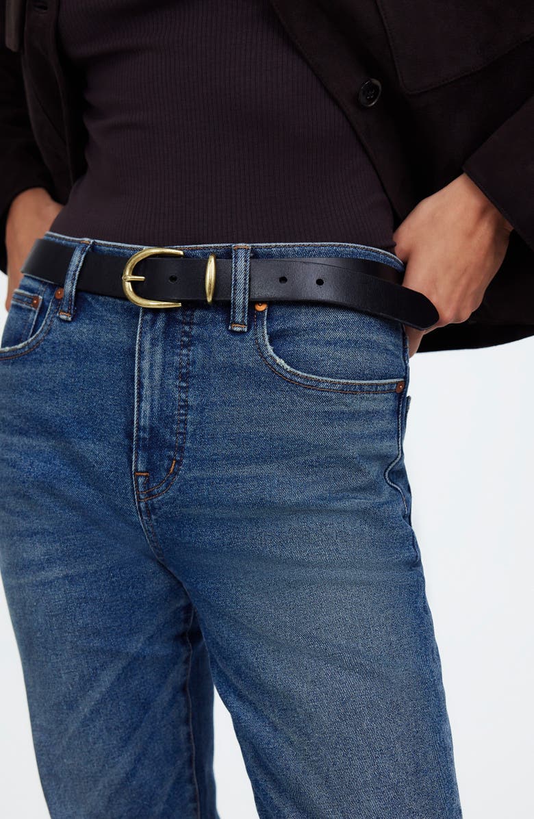 Madewell Classic Leather Belt, Alternate, color, True Black