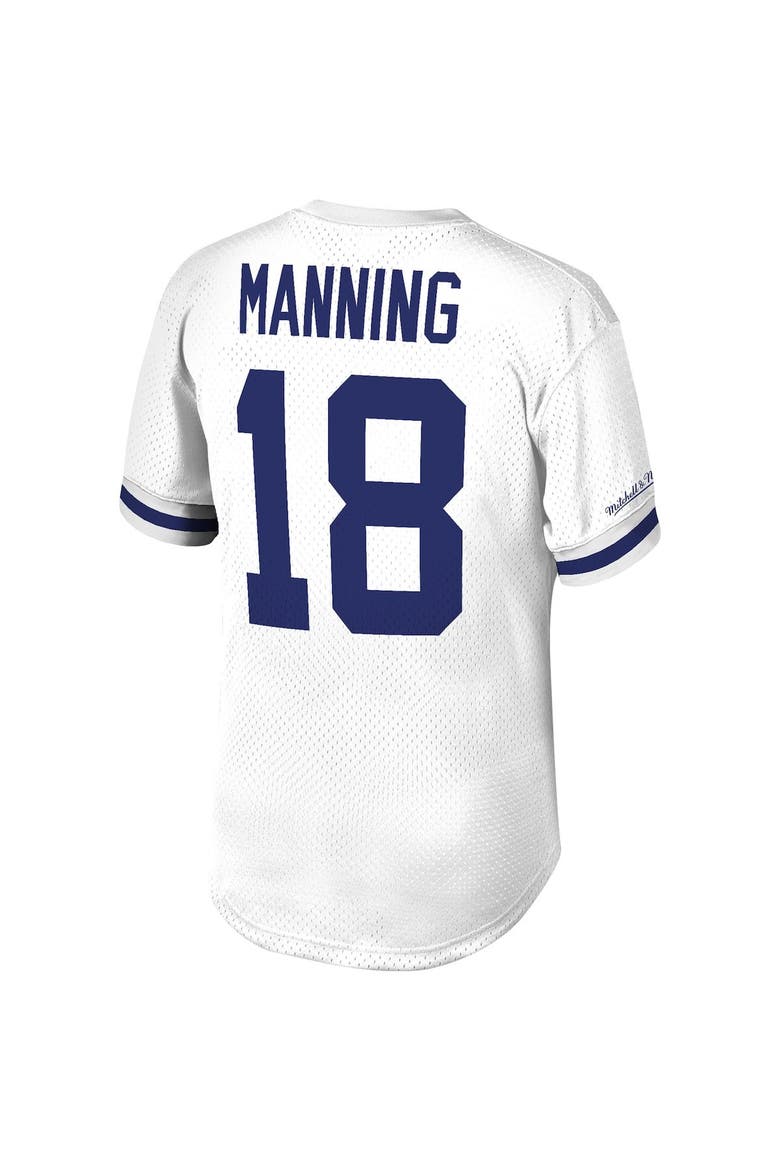 Men's Mitchell & Ness Peyton Manning White Indianapolis Colts Retired Player Name & Number Mesh Top, Alternate, color, White