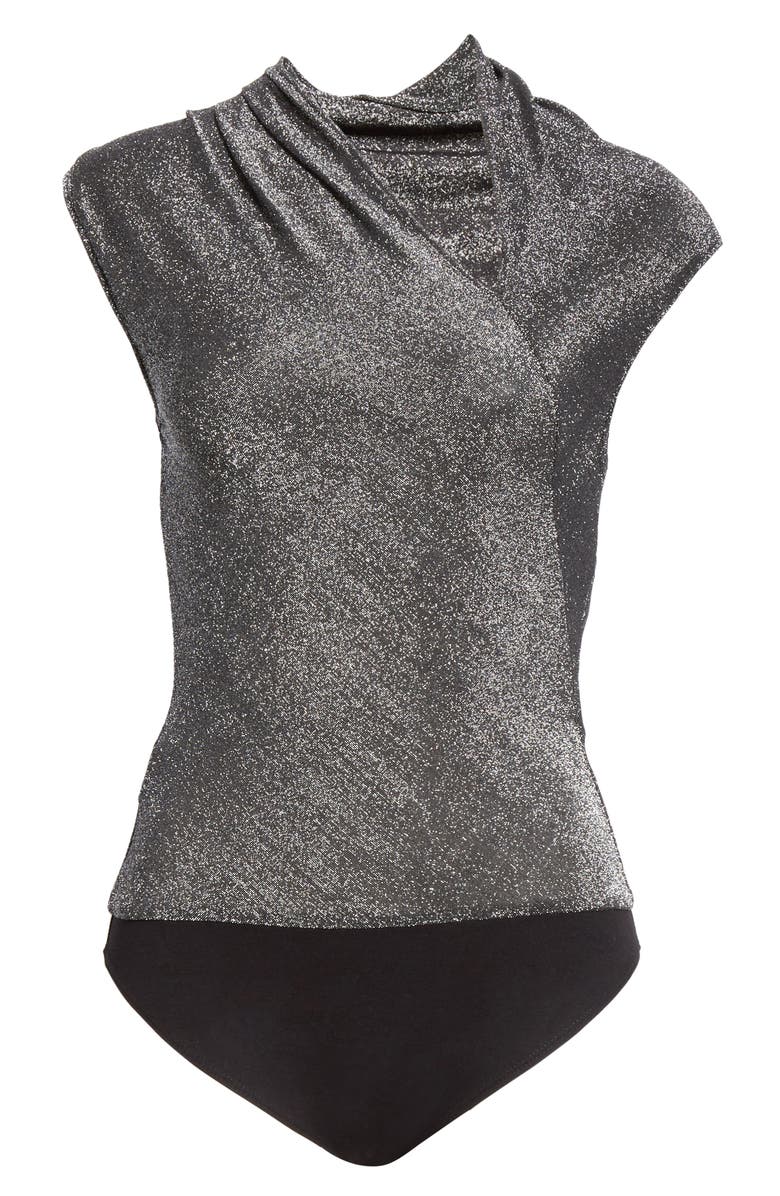 RtA Kinny Metallic Bodysuit, Alternate, color, 