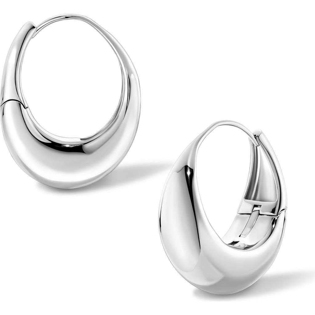 Rc Retro Chic Drop Hoop Earrings In Silver