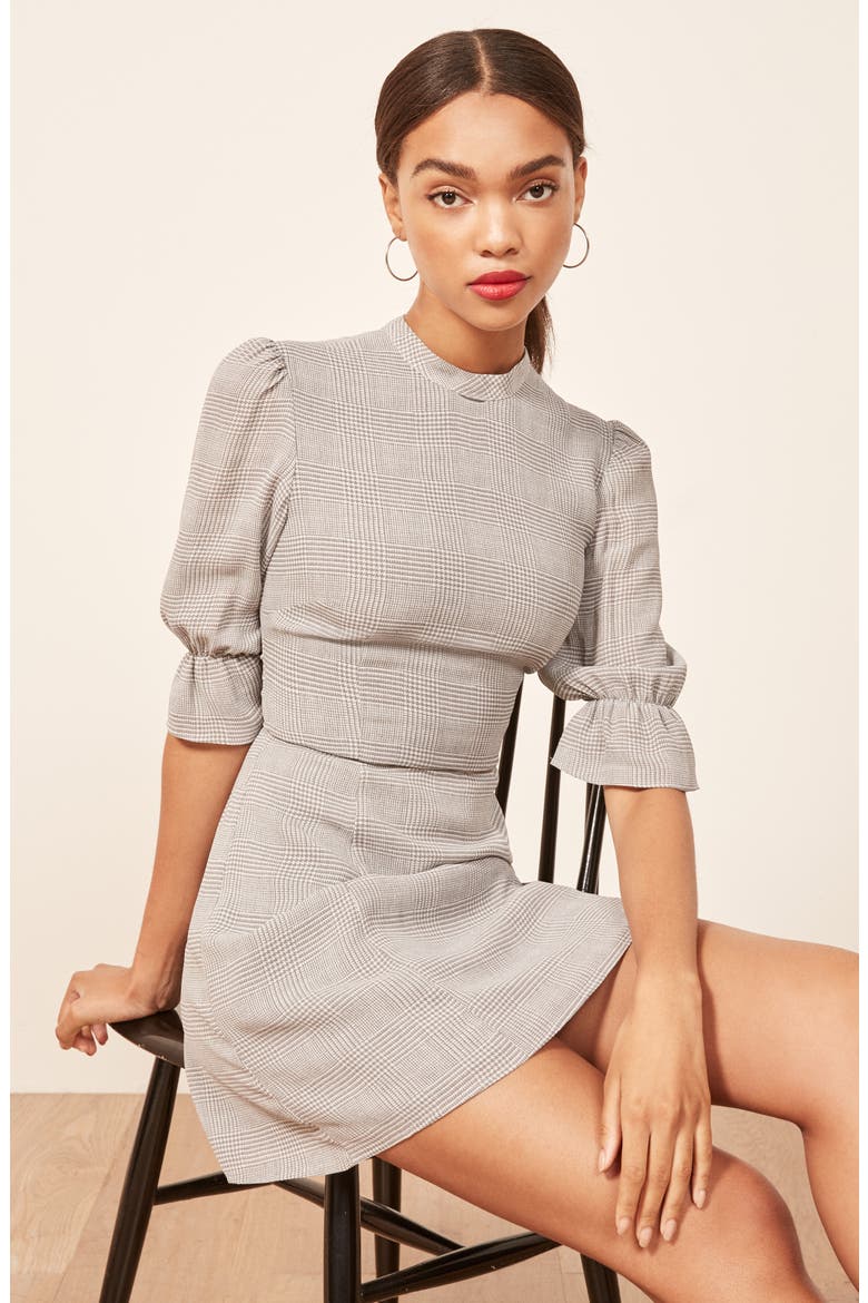 Cassie Tie Neck Minidress, Alternate, color, ABERDEEN