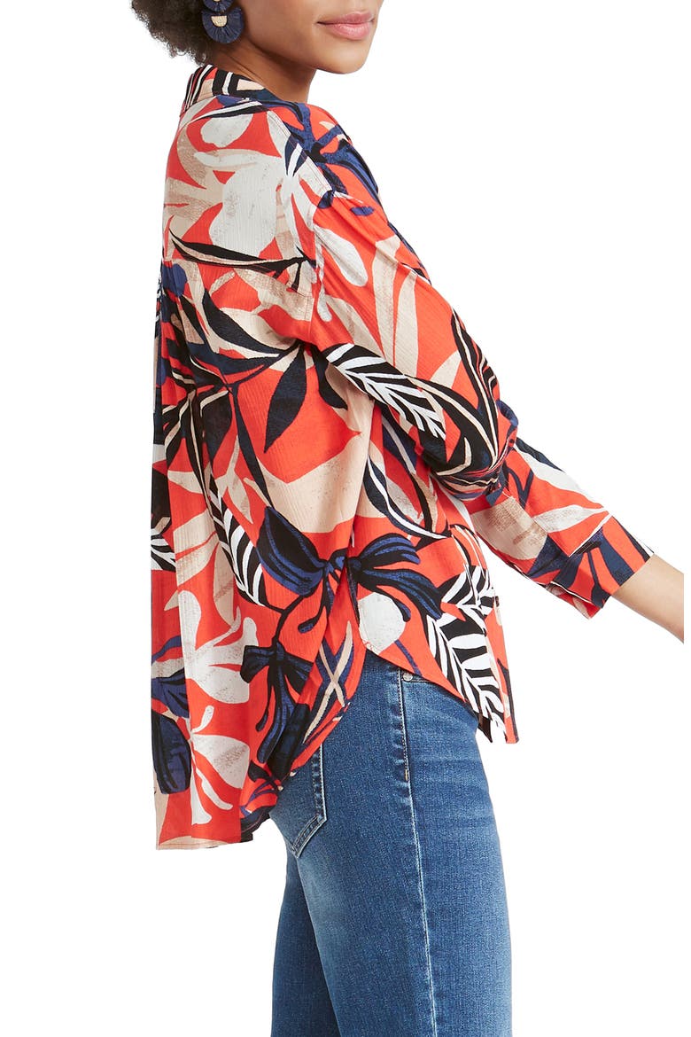 Tahiti Woven Shirt, Alternate, color, RED MULTI