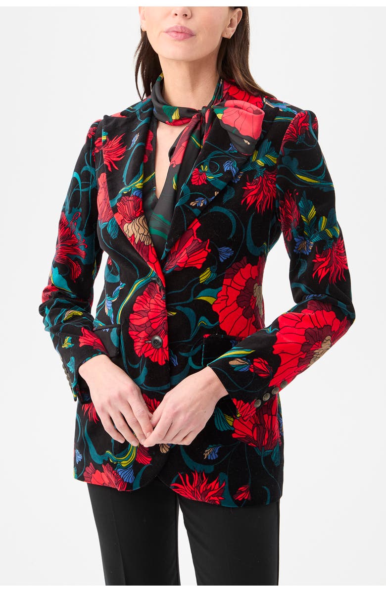Trina Turk Broadway Printed Velvet Blazer, Alternate, color, 