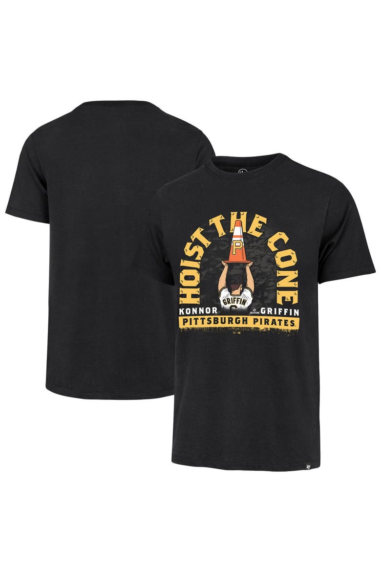 Men's '47 Konnor Griffin Black Pittsburgh Pirates Hoist the Cone Player Graphic T-Shirt, Main, color, Black