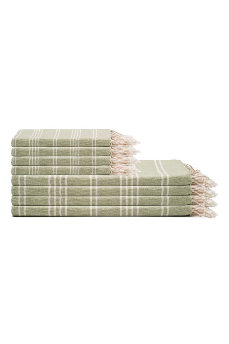 Essential Stripe Turkish Cotton Towel Bundle, Main, color, Sage Green