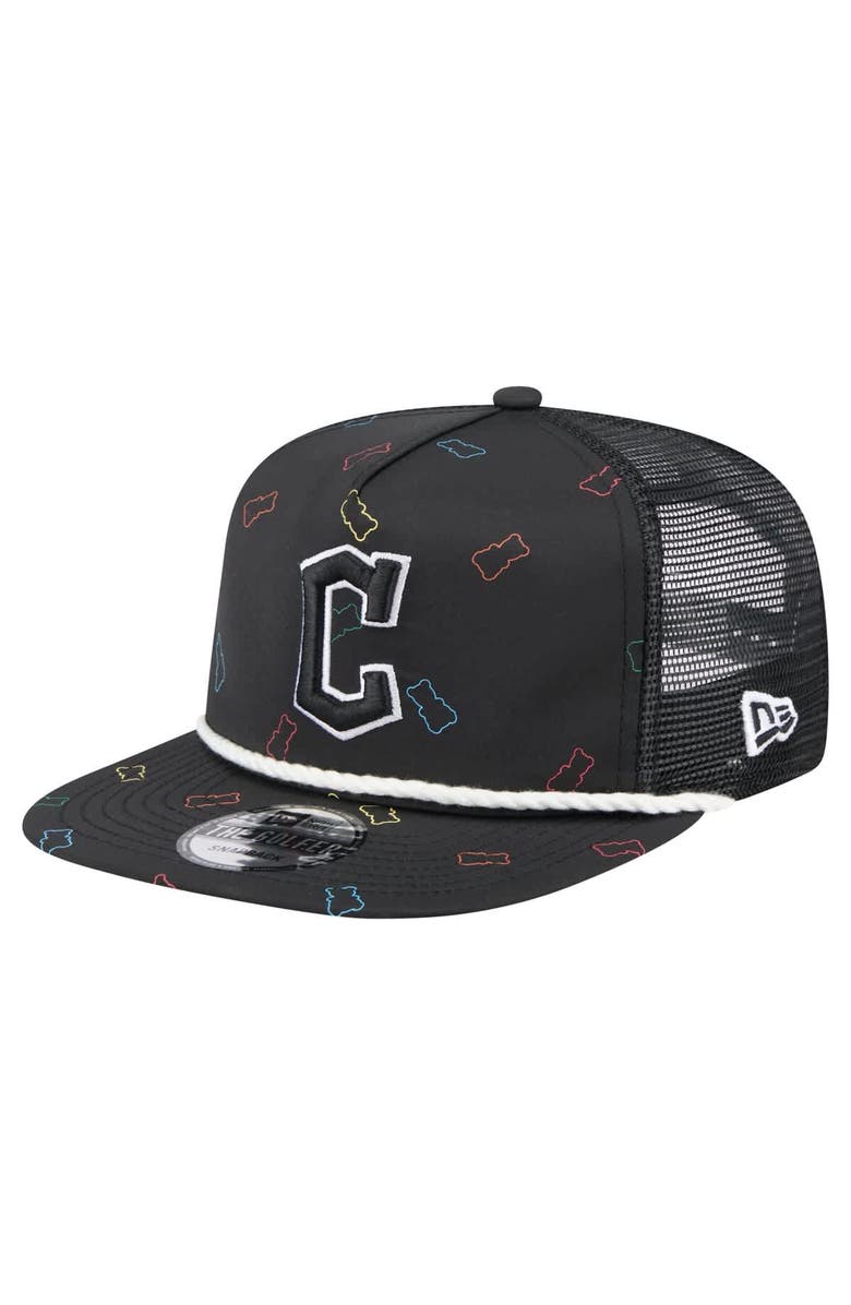 New Era Men's New Era  Black Cleveland Guardians Gummy Golfer Trucker Adjustable Hat, Main, color, 