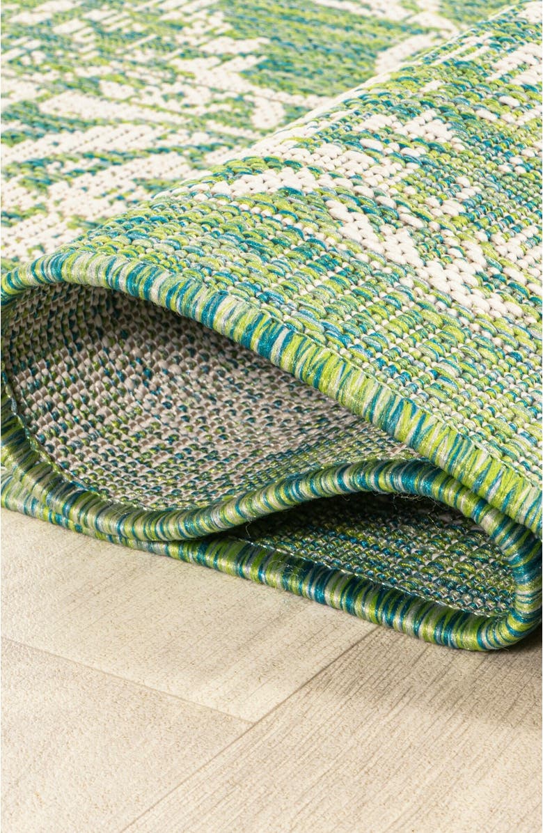 JONATHAN Y Tela Bohemian Textured Weave Floral Indoor/Outdoor Area Rug, Alternate, color, Cream/Green