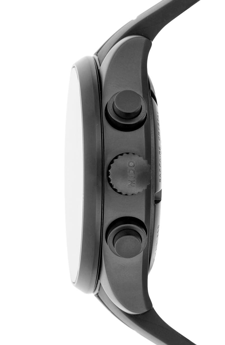 MIDO Multifort Chronograph Rubber Strap Watch, 44mm, Alternate, color,