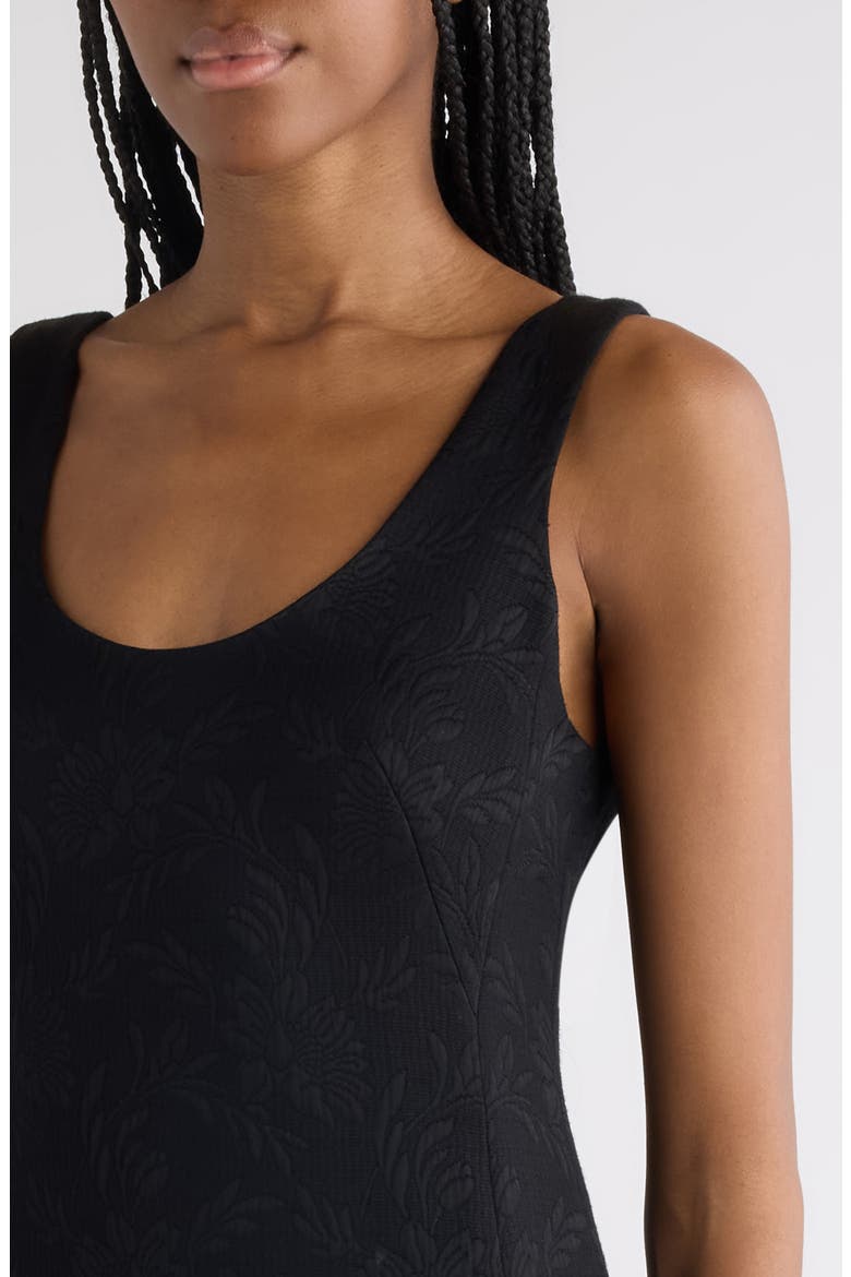 Matelassé Jacquard Column Gown, Alternate, color, BLACK