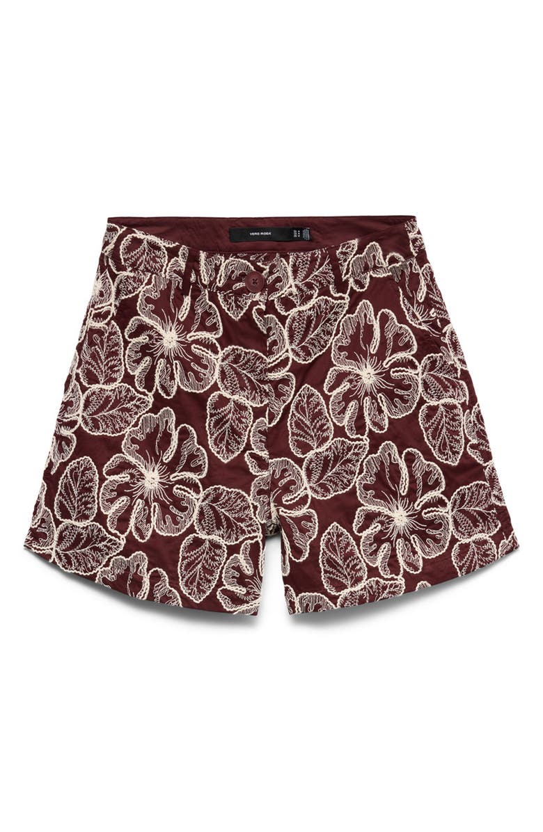 VERO MODA Millia Embroidered Shorts, Alternate, color, Andorra Detailoatmeal Embroide