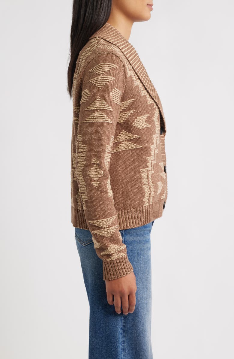 Pendleton Textured Cotton Cardigan, Alternate, color, Nutmeg
