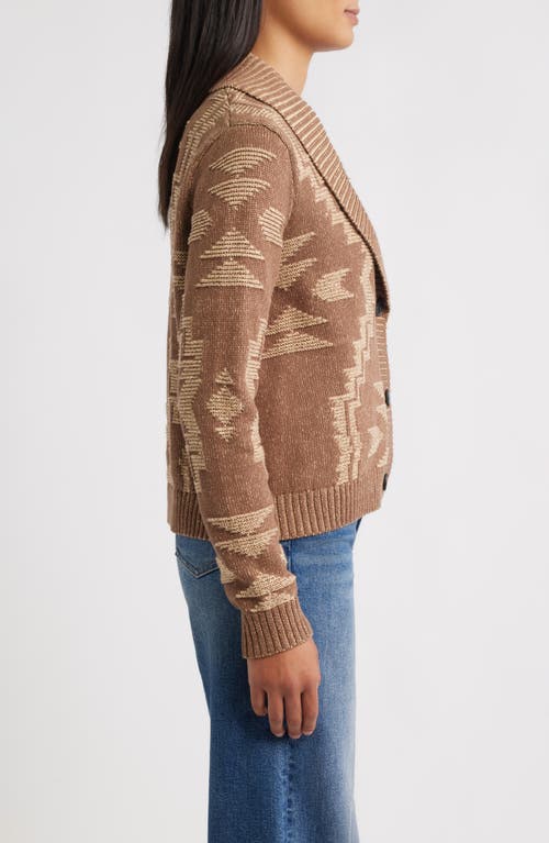 Pendleton Textured Cotton Cardigan In Brown
